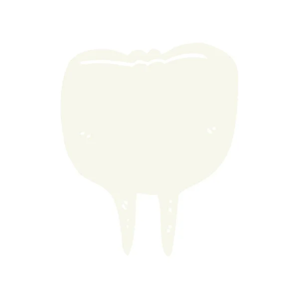 Plochý Barevný Styl Kreslených Zub — Stockový vektor