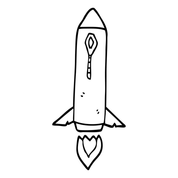 Рисование Линии Космической Ракеты — стоковый вектор