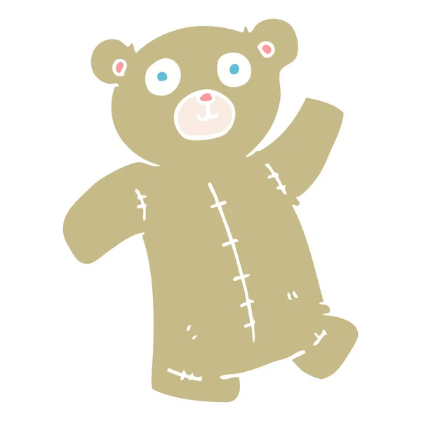 Плоска Кольорова Ілюстрація Плюшевого Ведмедя — стоковий вектор