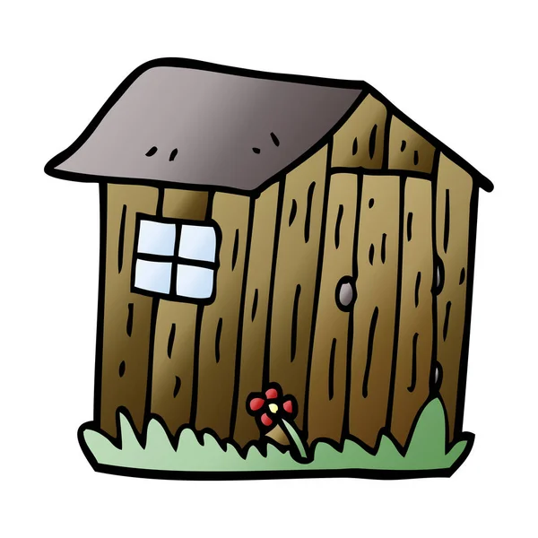 Cartoon Doodle Houten Schuur — Stockvector