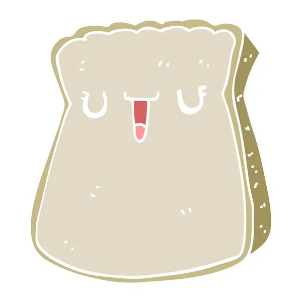 Flache Farbe Stil Cartoon Scheibe Brot — Stockvektor