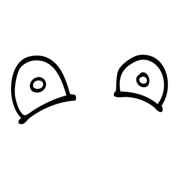 Linienzeichnung Cartoon Starrende Augen — Stockvektor