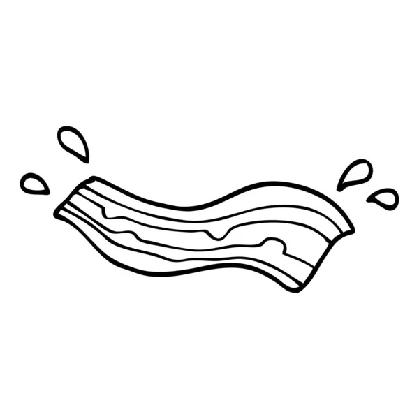 Line Drawing Cartoon Bacon — Stock Vector