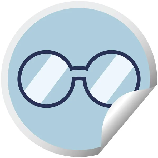 眼镜图形向量例证圆形贴纸 — 图库矢量图片
