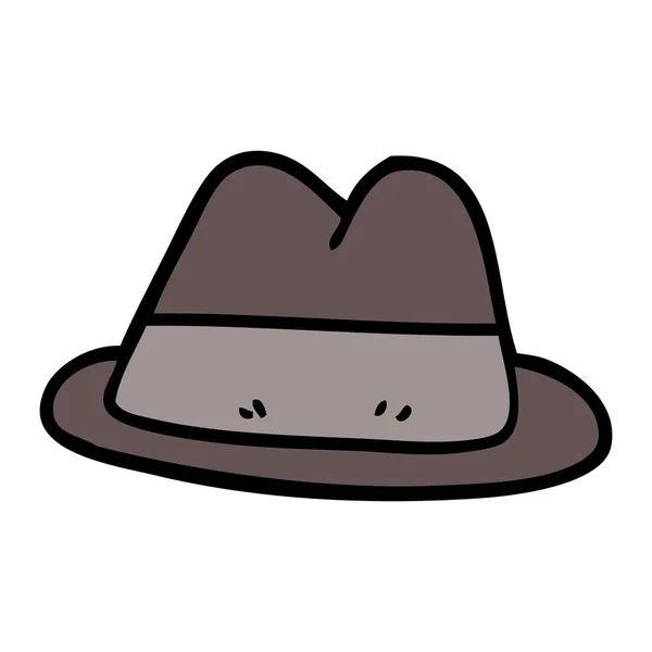 Sombrero Garabato Dibujos Animados Aislado Sobre Fondo Blanco — Vector de stock