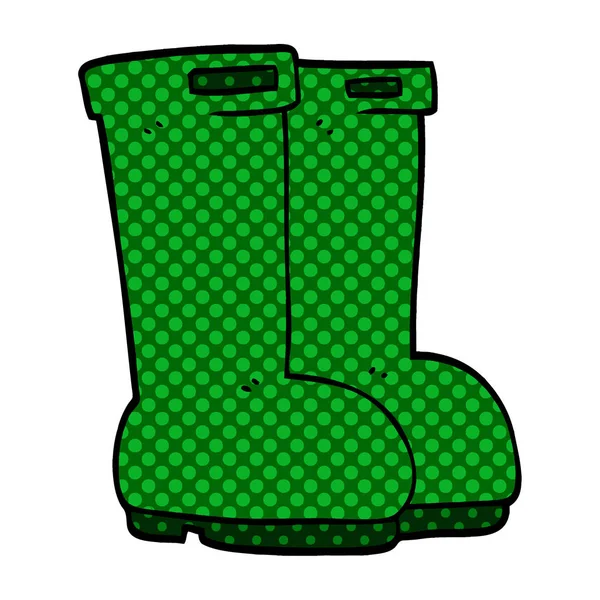 Desenho Animado Doodle Wellingtons Ilustração Vetorial —  Vetores de Stock