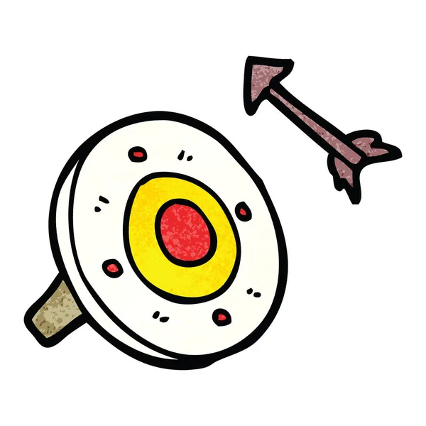 Caricatura Garabato Escudo Flecha — Vector de stock