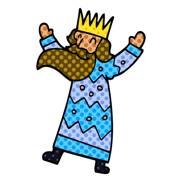 Cartoon Doodle Jolly King — Stock Vector