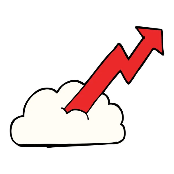Dibujos Animados Garabato Negocio Crecimiento Flecha — Archivo Imágenes Vectoriales