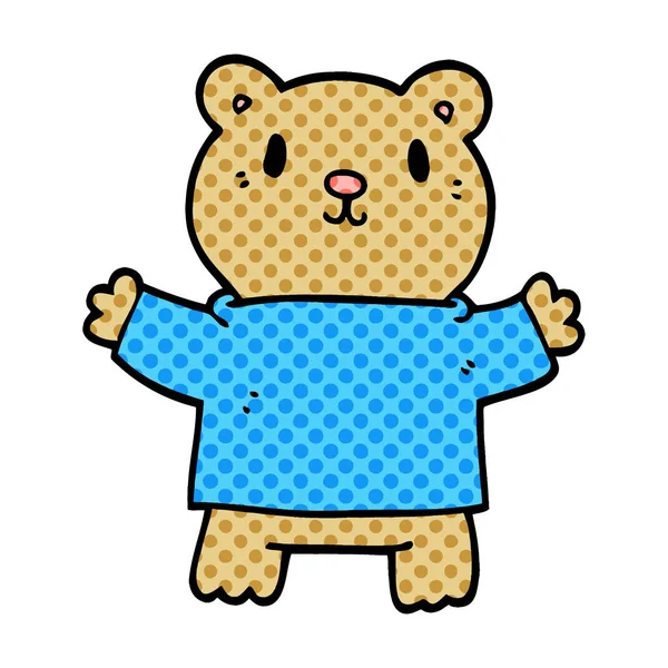 Cartoon Doodle Teddybeer — Stockvector