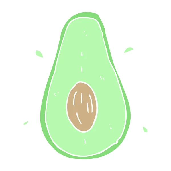 Flat Color Illustration Avocado — Stock Vector
