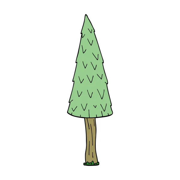 Dessin Animé Doodle Arbre Noël — Image vectorielle