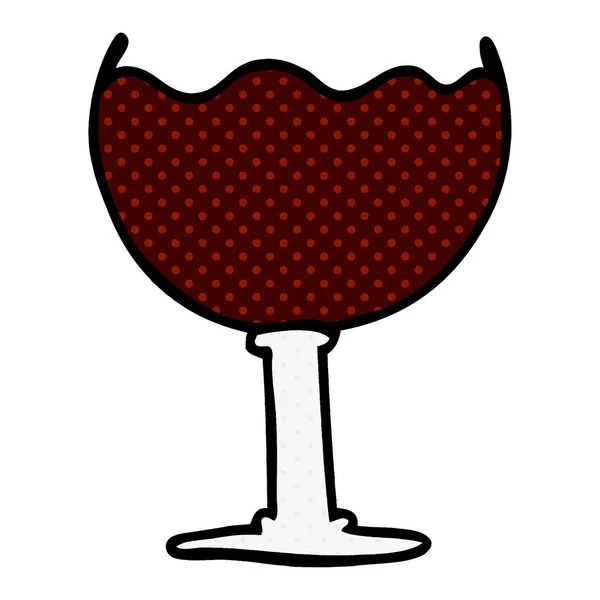Dessin Animé Doodle Verre Vin — Image vectorielle