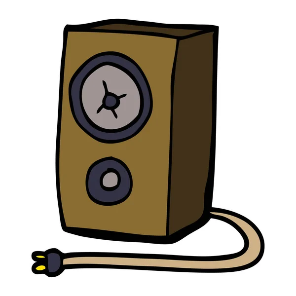 Cartoon Doodle Old Wood Speaker — Stock Vector