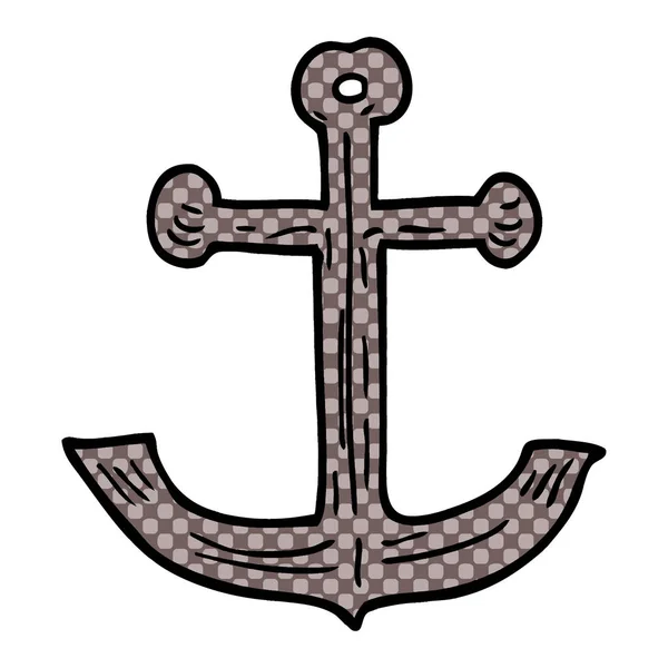 Desenhos Animados Doodle Navios Âncora —  Vetores de Stock