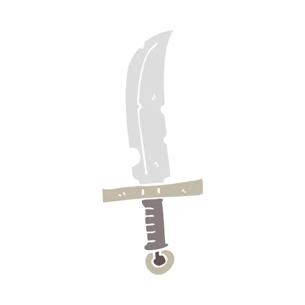 Flat Color Illustration Knife — Stock Vector