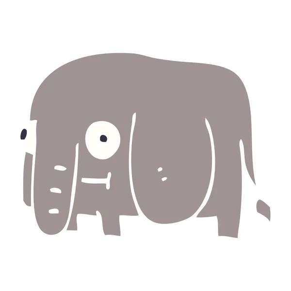 Desenho Animado Doodle Elefante Vetor Ilustração — Vetor de Stock