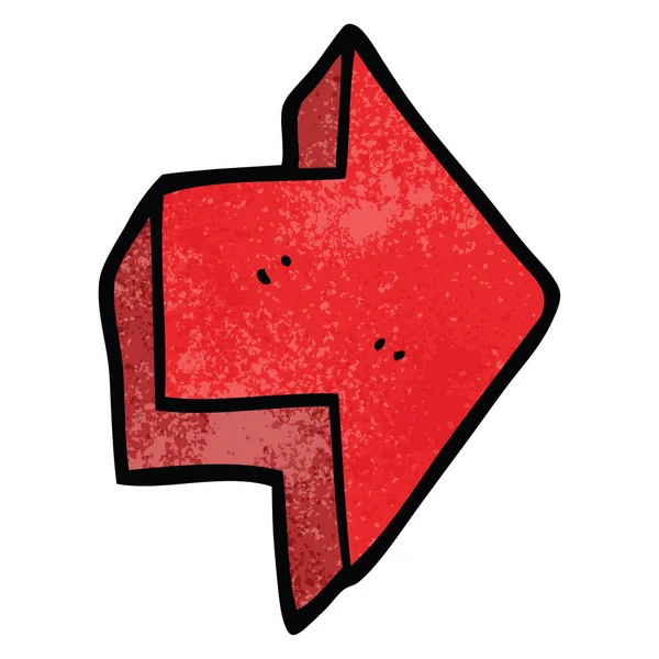 Cartoon Doodle Freccia Rossa — Vettoriale Stock