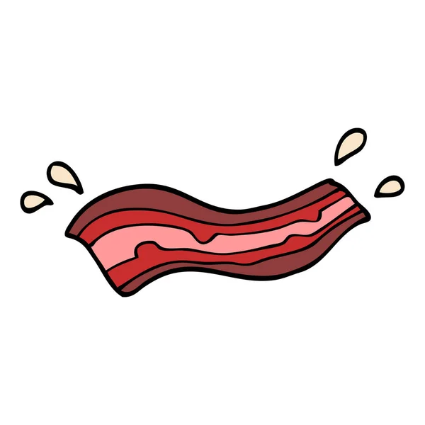 Desenho Animado Doodle Sizzling Bacon — Vetor de Stock