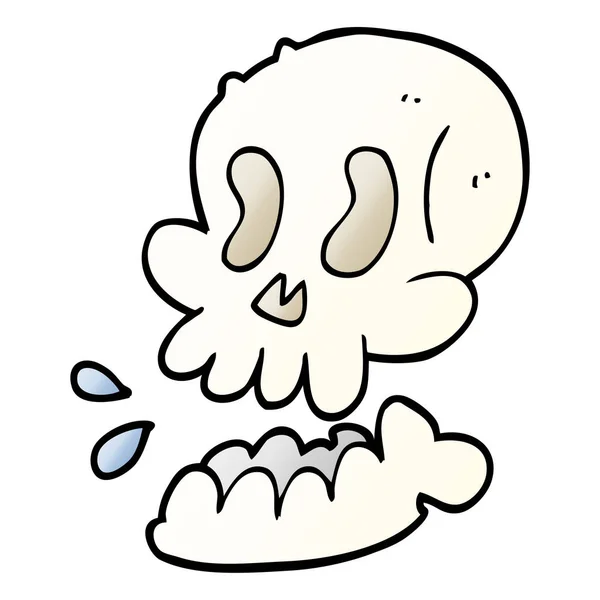 Funny Cartoon Doodle Skull — Stock Vector
