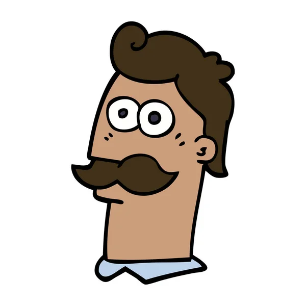 Cartoon Doodle Man Moustache — Stock Vector