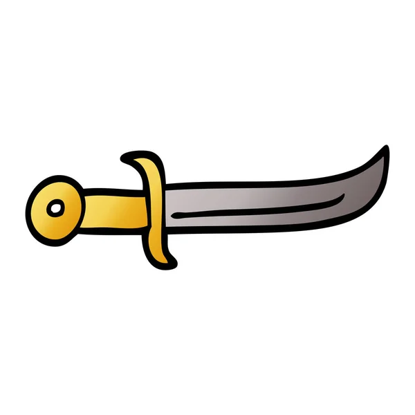 Cartoon Doodle Curved Dagger — Stock Vector