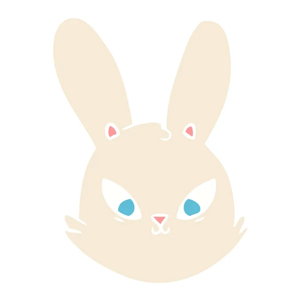 Flat Color Style Cartoon Bunny Face — Stock Vector