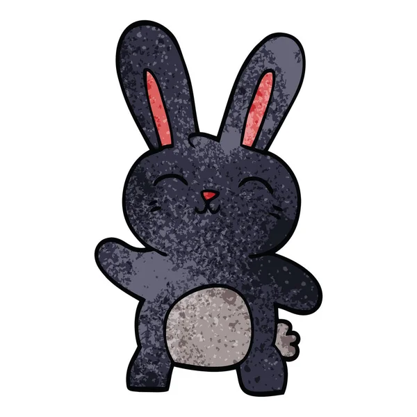 Çizgi Film Doodle Mutlu Bunny — Stok Vektör