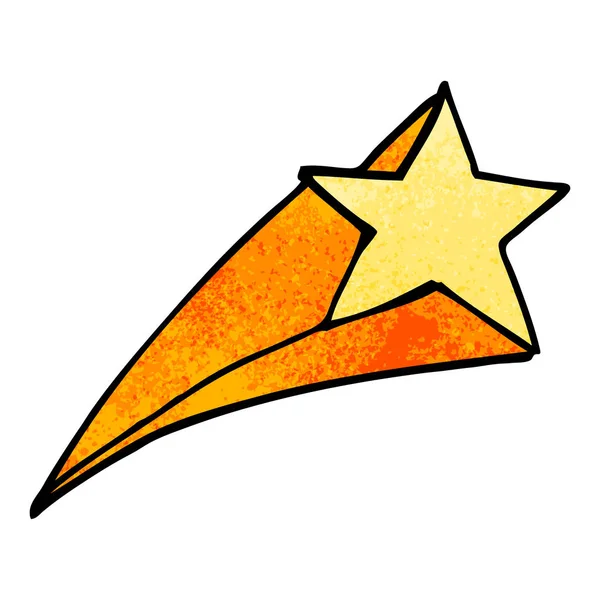 Desenho Animado Doodle Estrela Cadente — Vetor de Stock