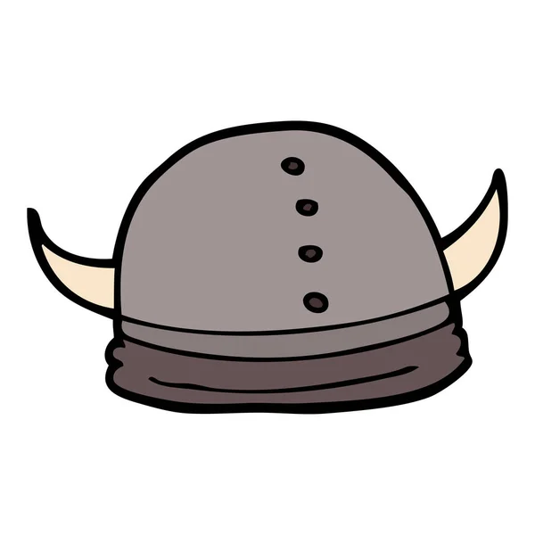 Dessin Animé Doodle Casque Viking — Image vectorielle