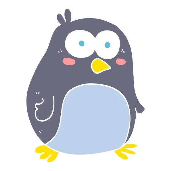 Ilustración Color Plano Pingüino — Vector de stock