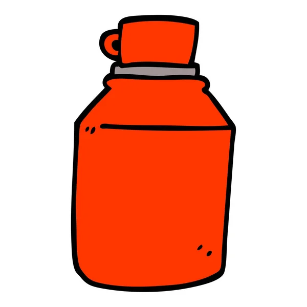 Doodle Desenhos Animados Bebidas Quentes Frasco — Vetor de Stock