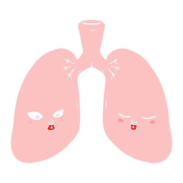 Cor Plana Estilo Desenhos Animados Pulmões — Vetor de Stock
