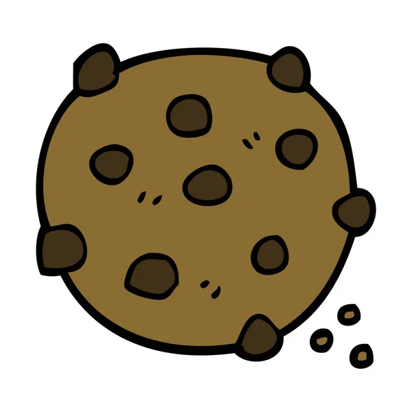 Cartoon Doodle Chocolate Chip Cookie — Stock vektor