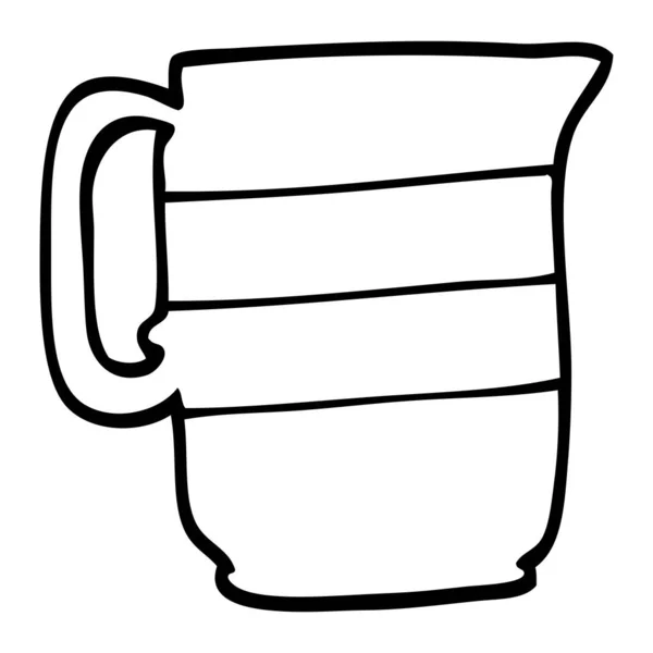 Schwarz Weißer Cartoon Milchkrug — Stockvektor