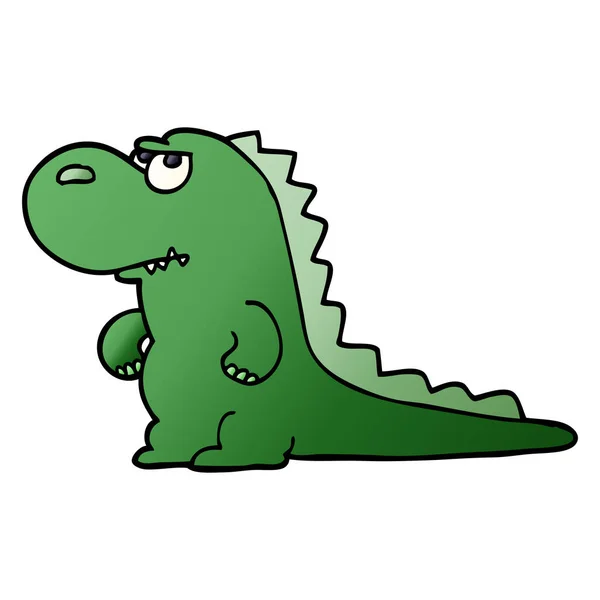 Γελοιογραφία Ενοχλημένος Δεινόσαυρος Doodle — Διανυσματικό Αρχείο
