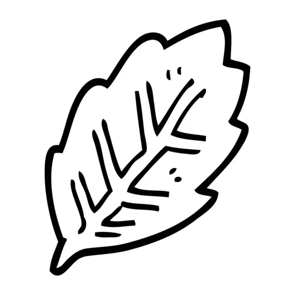 Dessin Ligne Dessin Animé Feuille Arbre — Image vectorielle