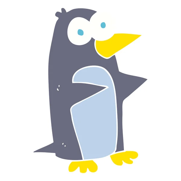 Flat Color Illustration Penguin — Stock Vector