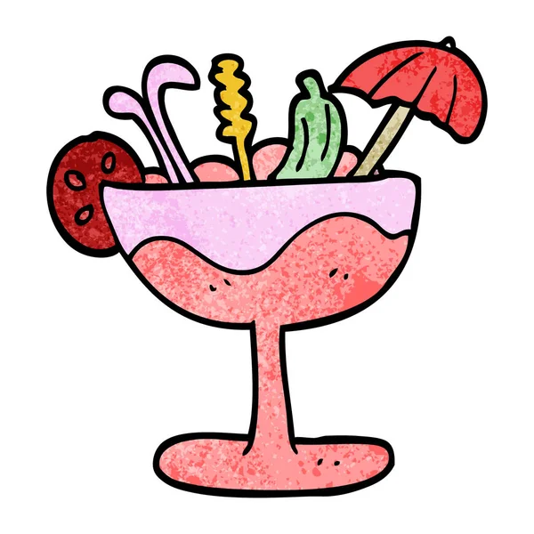 Cartoon Doodle Cocktail Bunte Vektorillustration — Stockvektor