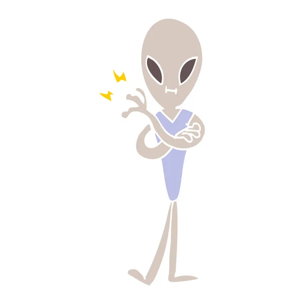 Dibujos Animados Doodle Alien Ilustración Vectorial — Archivo Imágenes Vectoriales