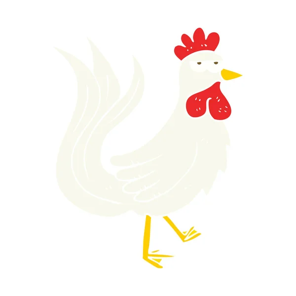 Flat Color Illustration Cock — Stock Vector