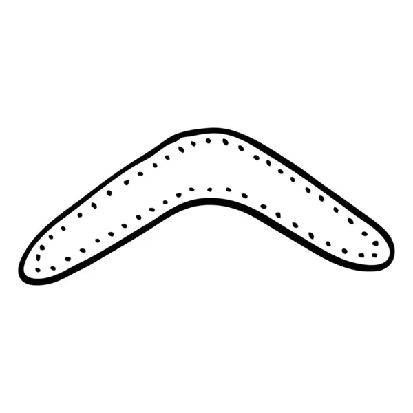 Boomerang Dibujos Animados Blanco Negro — Archivo Imágenes Vectoriales