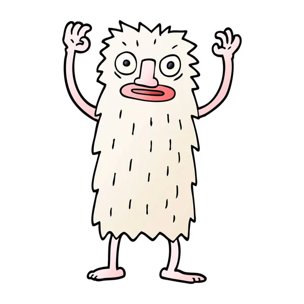 Cartoon Doodle Yeti Monster — Stock vektor