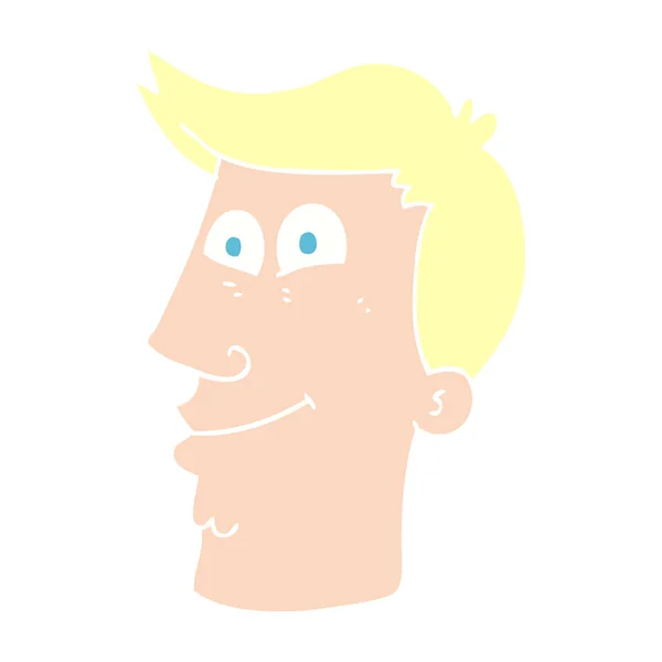 Illustration Couleur Plate Visage Masculin — Image vectorielle