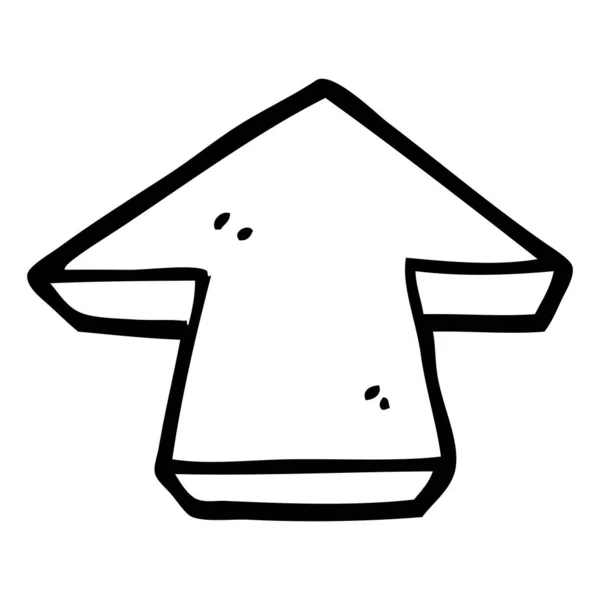 Símbolo Flecha Dibujos Animados Blanco Negro — Vector de stock
