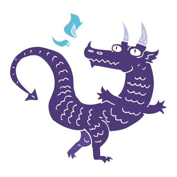 Cartoon Doodle Magical Dragon — Stock Vector