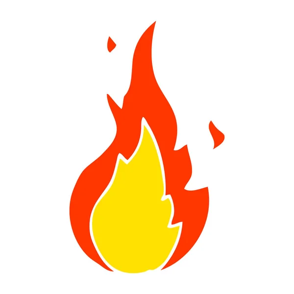 Flat Color Illustration Cartoon Flame Symbol — Stock Vector
