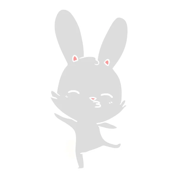 Curieux Lapin Plat Style Couleur Dessin Animé — Image vectorielle