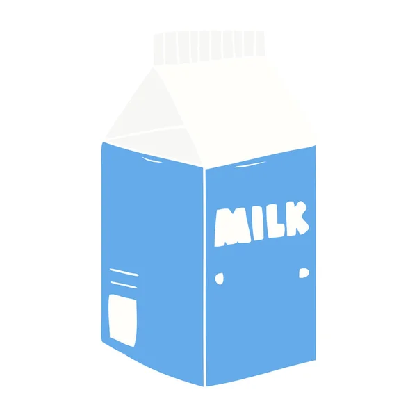 Flat Color Style Cartoon Milk Carton — Stock Vector