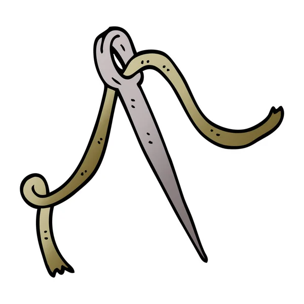 Cartoon Doodle Needle Thread — Stock Vector